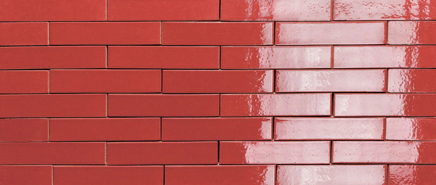 Ladrillo esmaltado rojo Jaspe para fachada cerámica decorativa