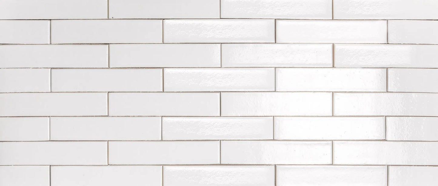 Ladrillo esmaltado blanco Pirineo Brillo para fachada con acabado brillante