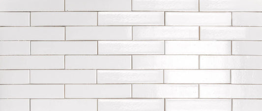Ladrillo esmaltado blanco Pirineo Brillo para fachada con acabado brillante
