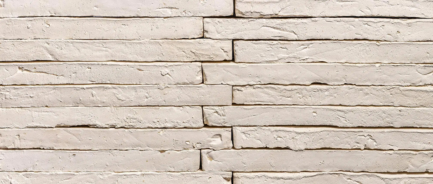 Ladrillo extralargo Jerusalem Ártico blanco para fachada contemporánea