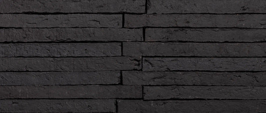 Ladrillo extralargo Jerusalem Lanzarote negro para fachada industrial