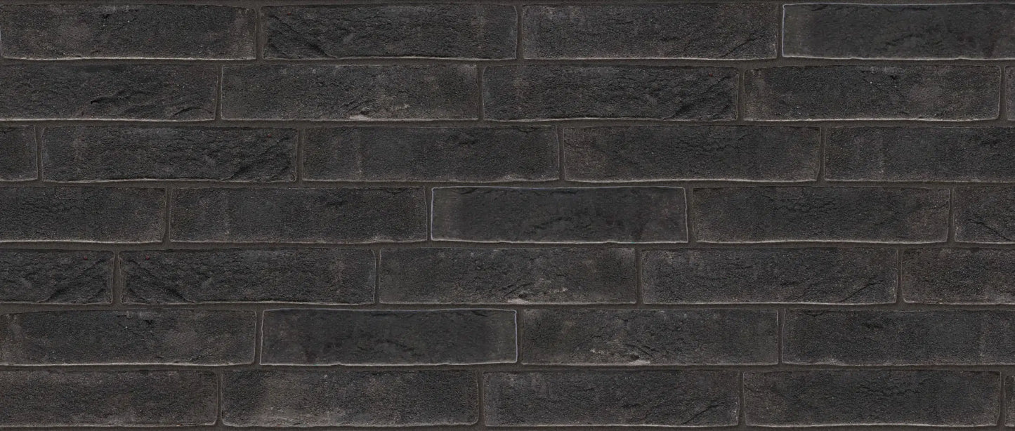 Ladrillo Soft Mud Agora Graphite Black para fachada oscura artesanal